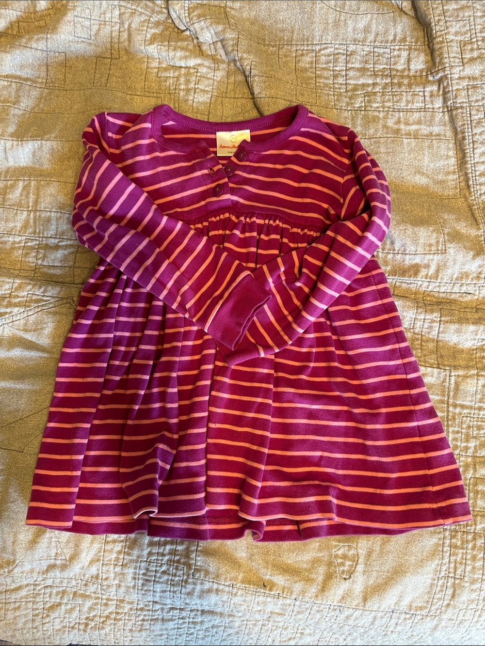 Hannah Anderson Children's Stripe Knit Dress - Pink & Purple. size 4T